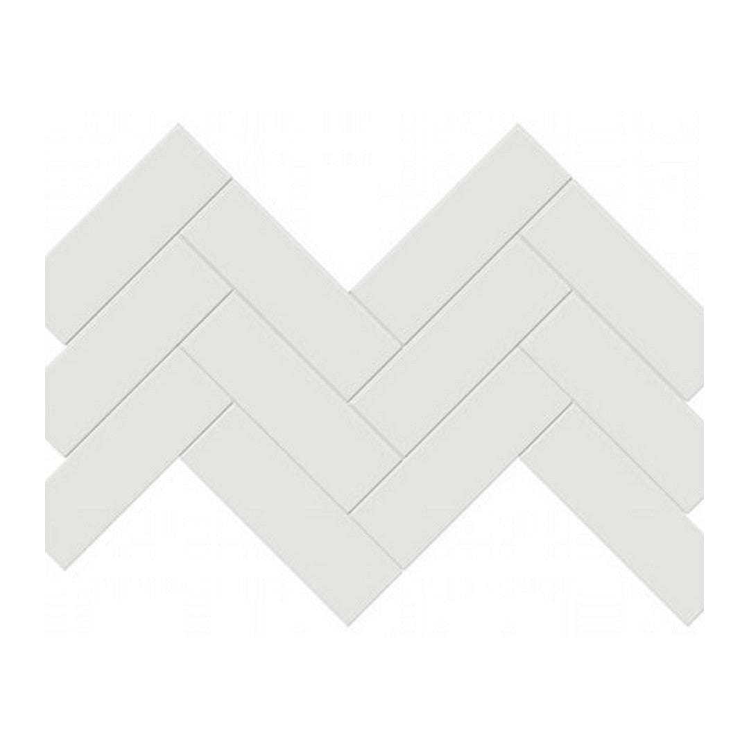 Qualis Ceramica Traditions 8.23" x 15.83" Glossy Porcelain Herringbone 2×6" Mosaic