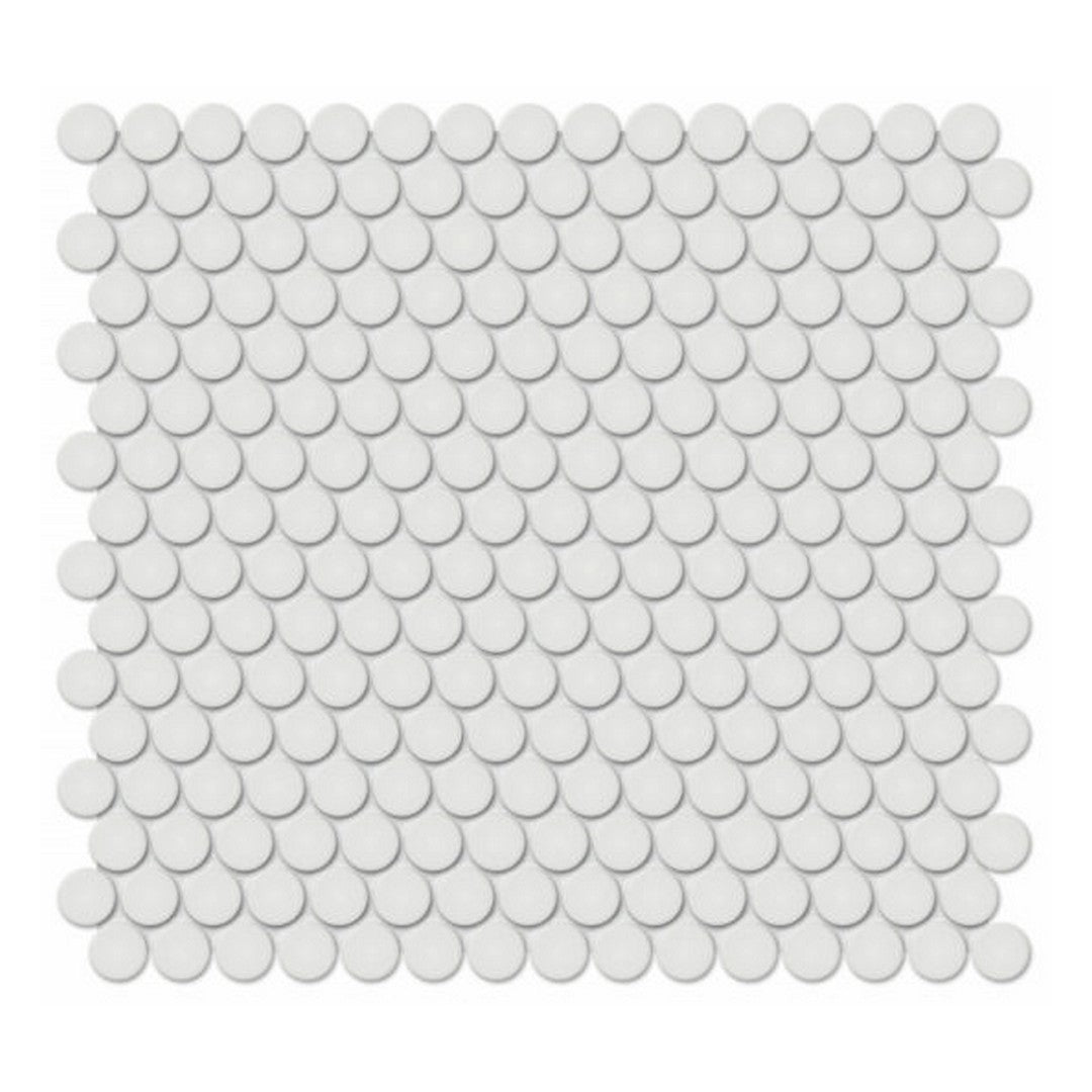 Qualis Ceramica Traditions 11.38" x 12.32" Matte Porcelain Penny Round 0.75" Mosaic