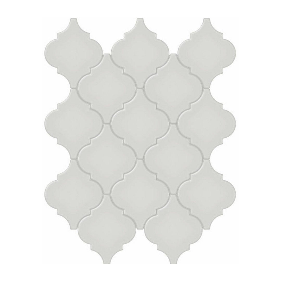 Qualis Ceramica Traditions 10.43" x 13.30" Glossy Porcelain Arabesque Mosaic