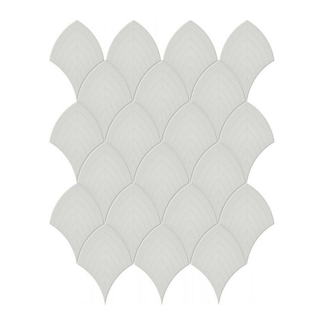 Qualis Ceramica Traditions 10.75" x 13.35" Glossy Porcelain Scallop Mosaic