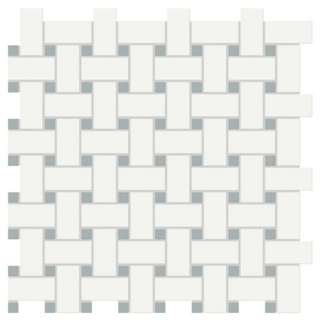 Qualis Ceramica Traditions 11.73" x 11.73" Matte Porcelain Basketweave Mosaic