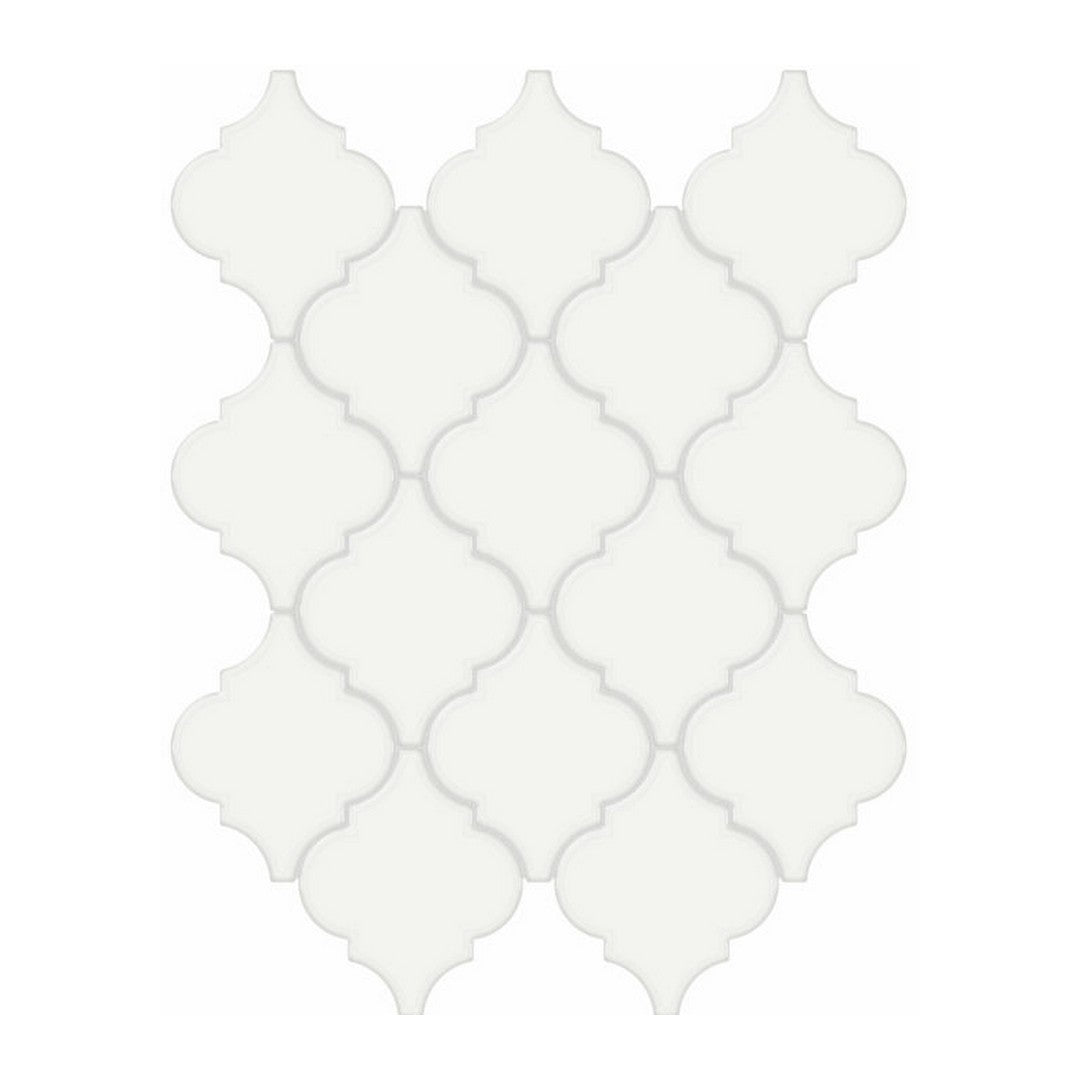 Qualis Ceramica Traditions 10.43" x 13.30" Glossy Porcelain Arabesque Mosaic