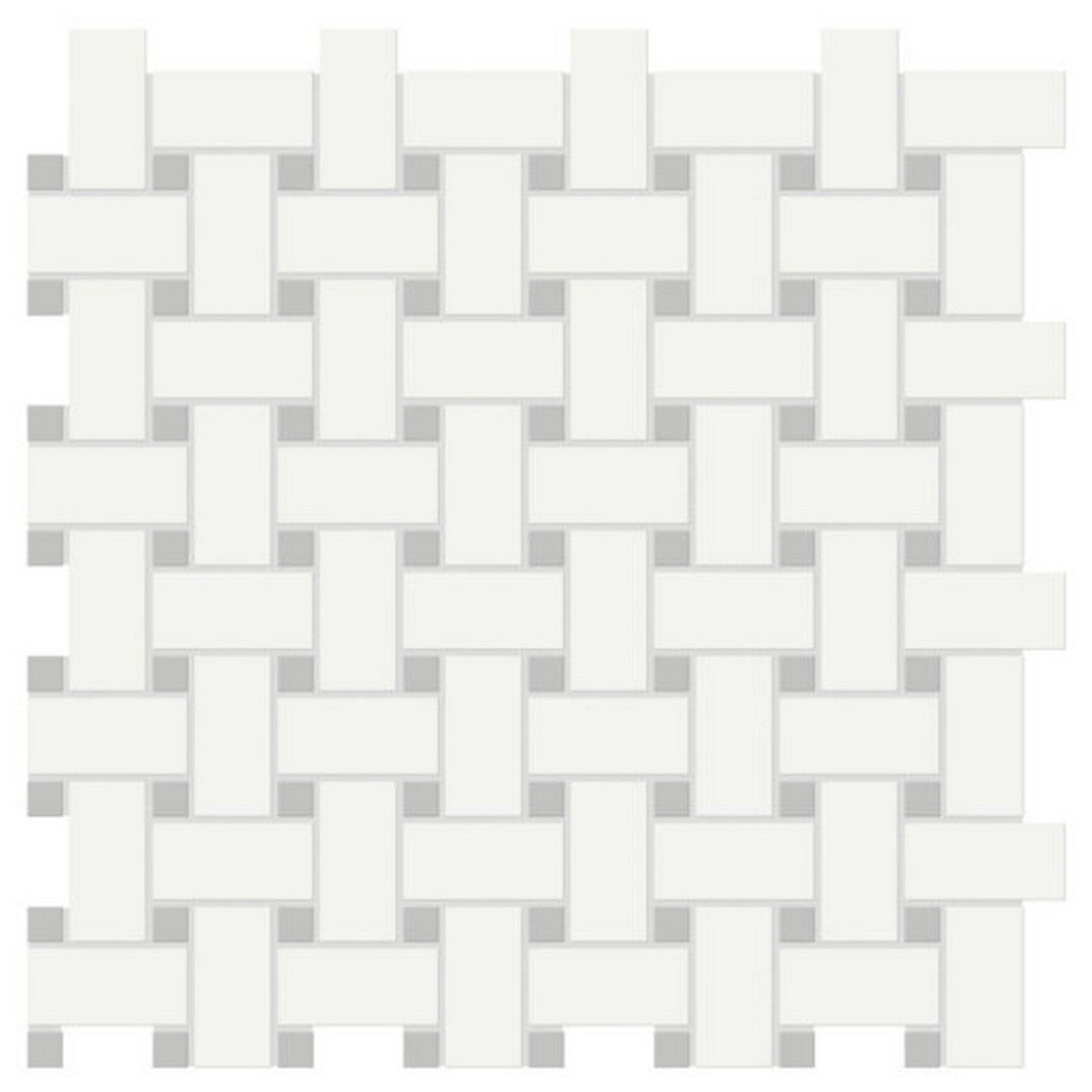 Qualis Ceramica Traditions 11.73" x 11.73" Matte Porcelain Basketweave Mosaic