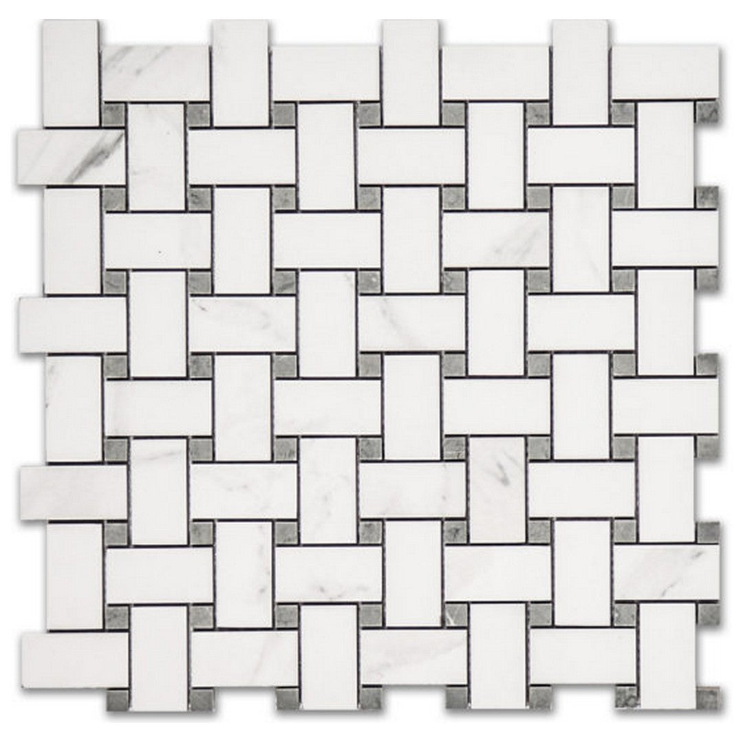 Qualis Ceramica Treasure 12" x 12" Polished Porcelain Basketweave Mosaic