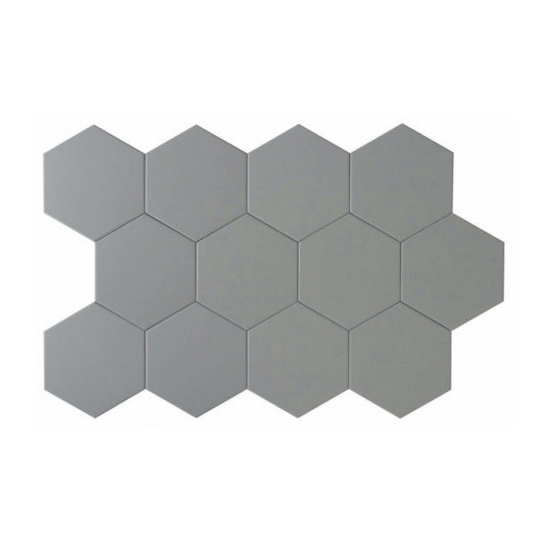 Qualis-Ceramica-Vida-5.5-x-6.3-Matte-Porcelain-Hexagon-Tile-Grey