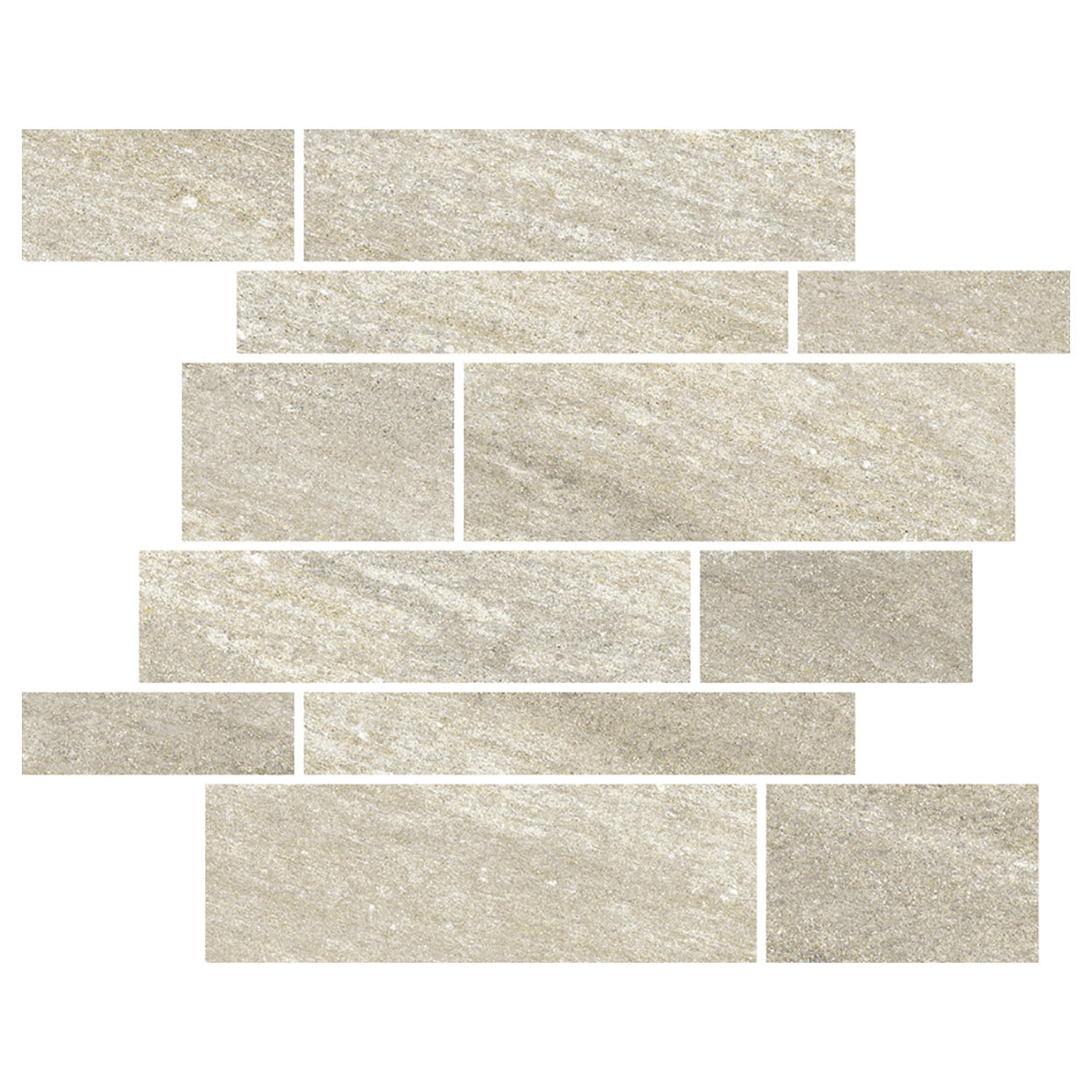 Del Conca USA Quartzite 12" x 12" Glazed Porcelain Muretto Mosaic