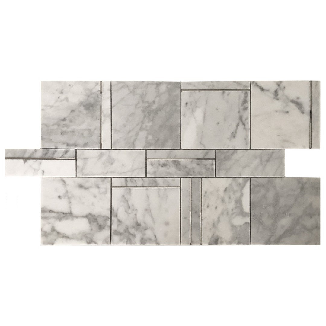 Ottimo Rodeo 11.5" x 19" Matte Stone & Stainless Steel Mosaic