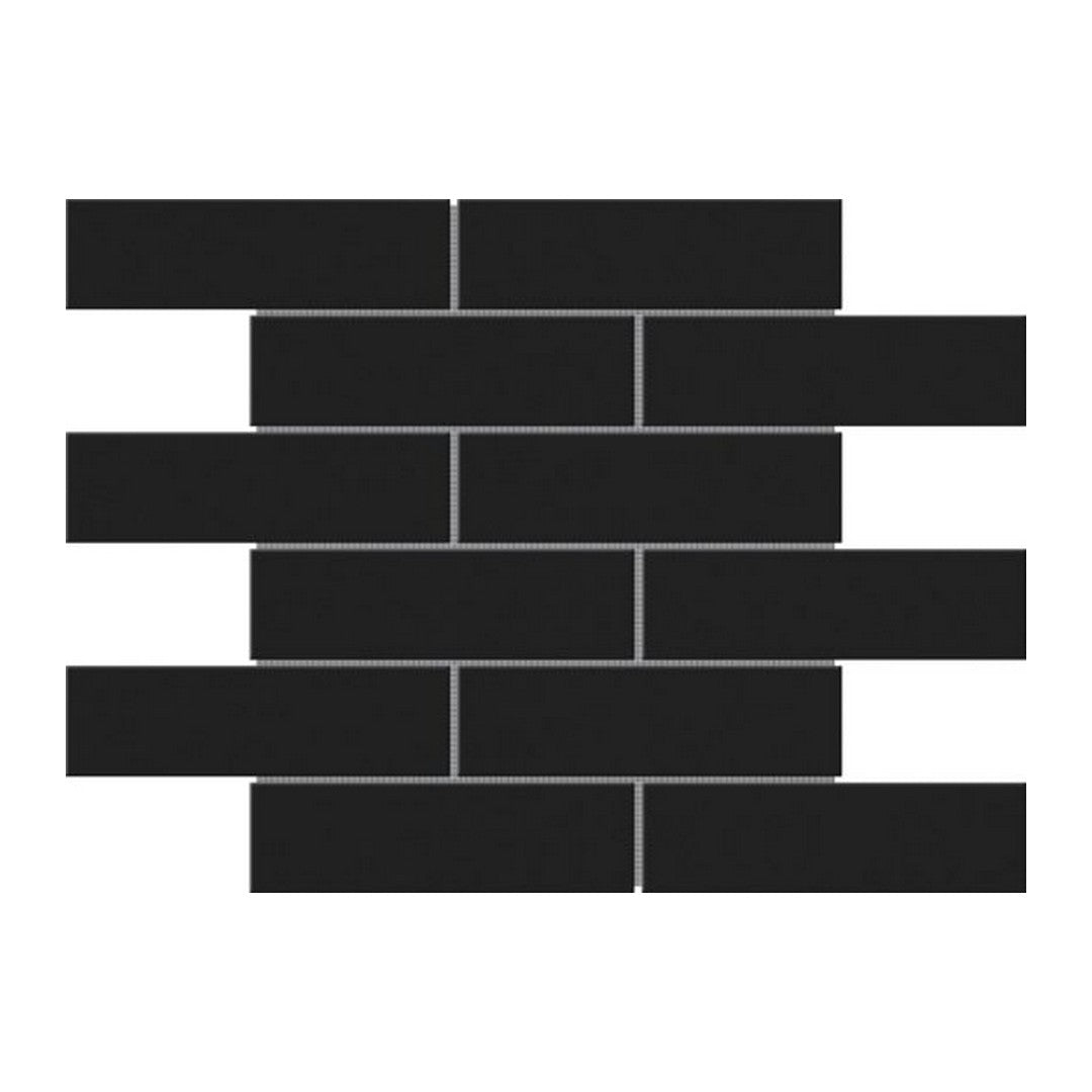 Qualis Ceramica Chelsea 12" x 12" Glossyy Ceramic 2x6" Brick Pattern Mosaic