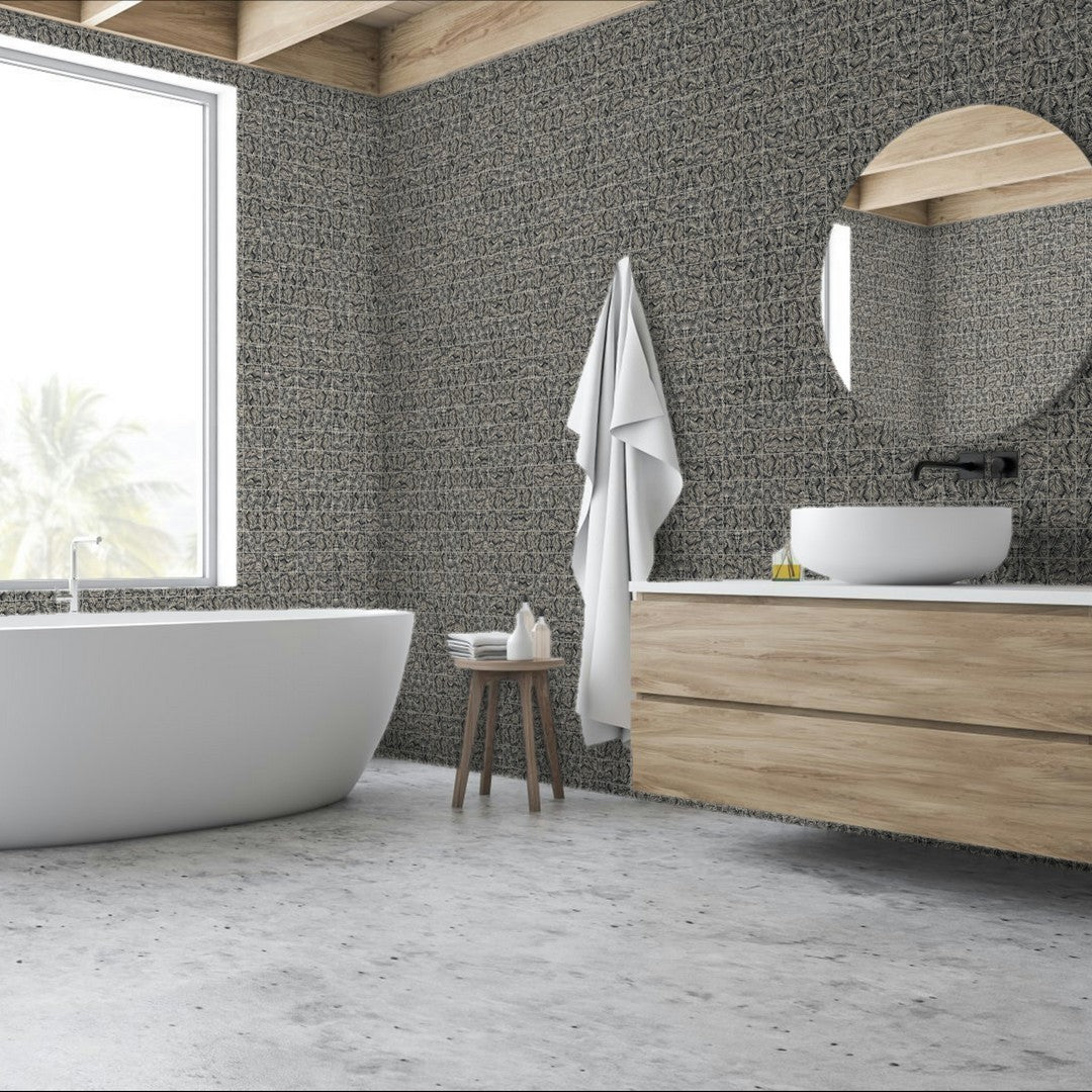 Qualis-Ceramica-Chelsea-11.8-x-11.8-Ceramic-3-Palmtree-Cobalt-Mosaic-Black-&-White
