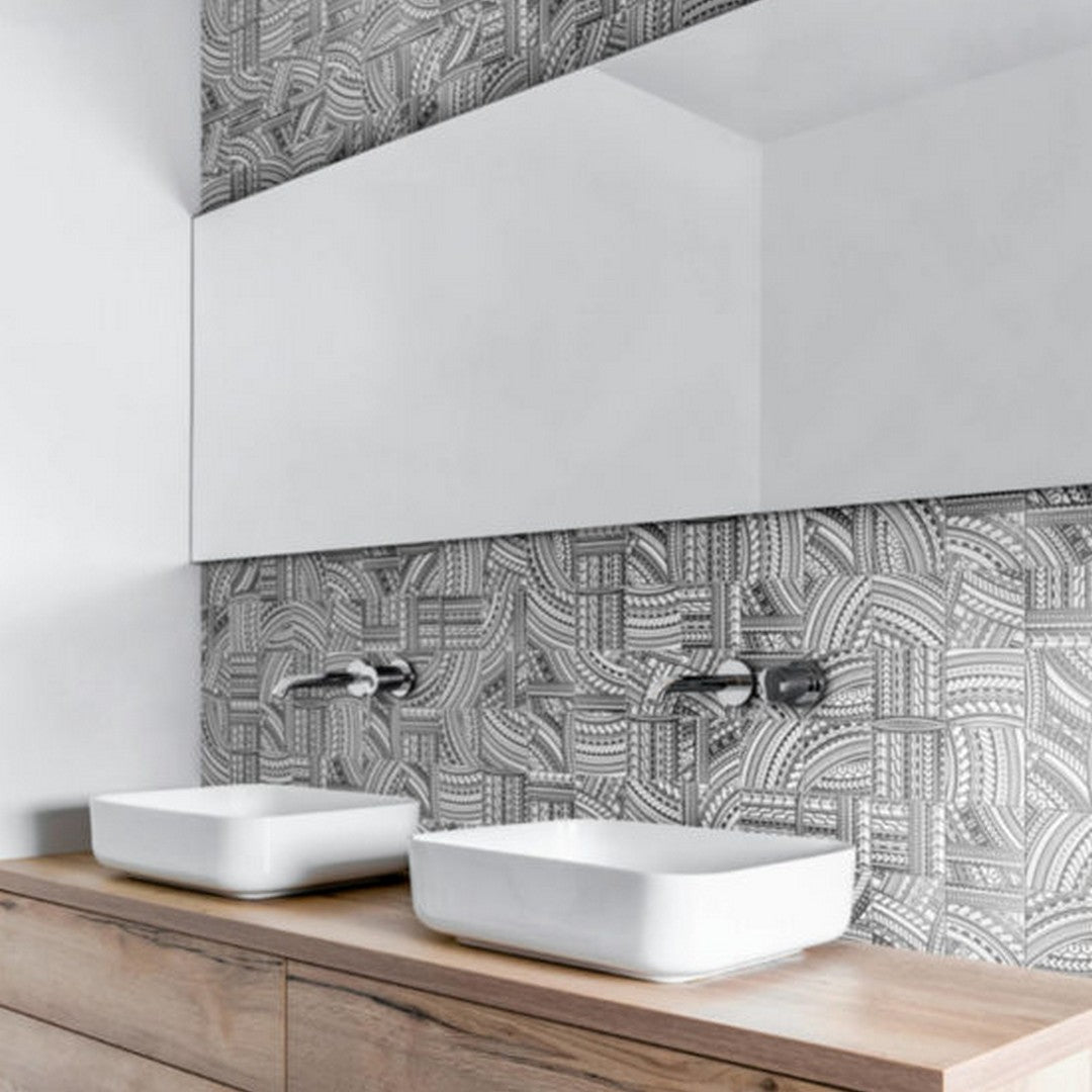 Qualis-Ceramica-Chelsea-12-x-12-Ceramic-4-Island-Native-Series-Mosaic-Black-&-White