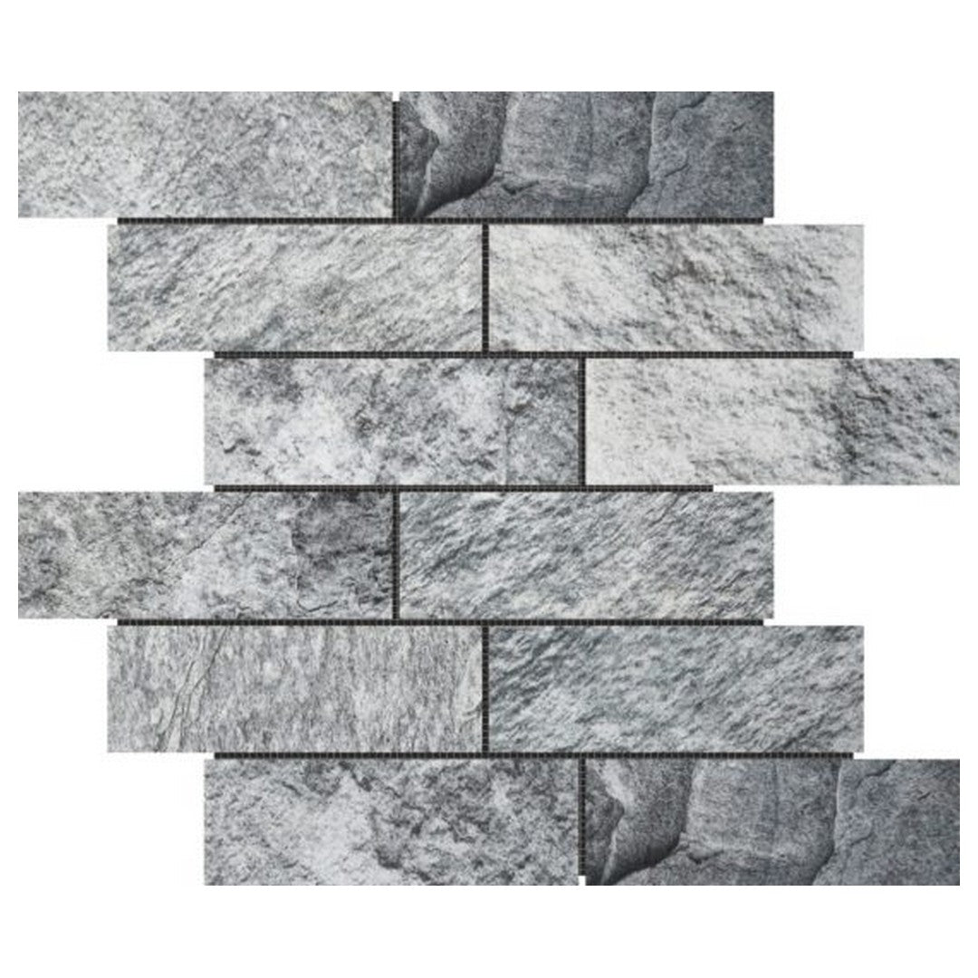 Qualis Ceramica Chelsea 12" x 12" Ceramic 2x6" Brick Slate Stone Mosaic