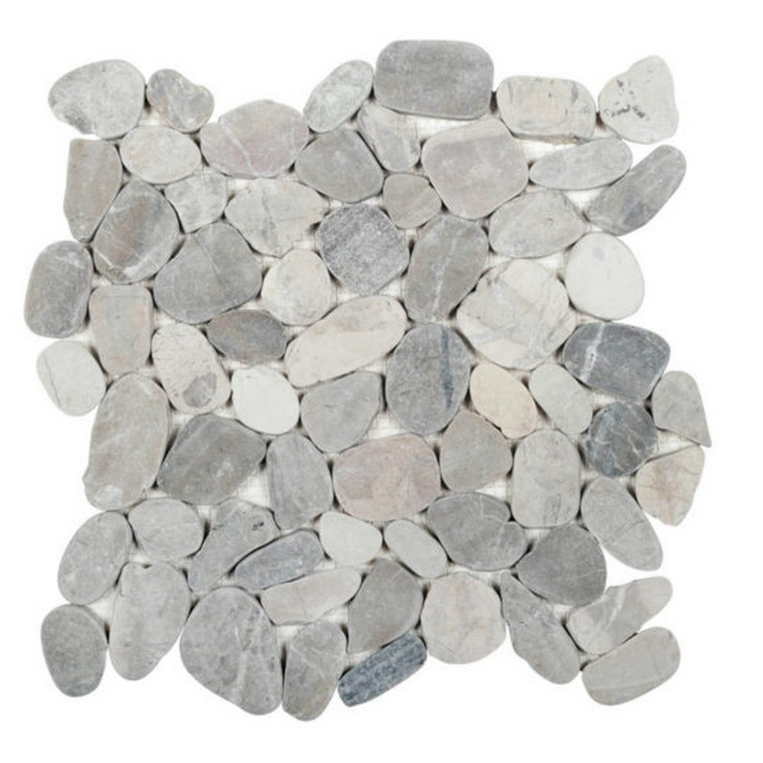 Qualis Ceramica Chelsea 12" x 12" Natural Stone Pebble Sliced Mosaic