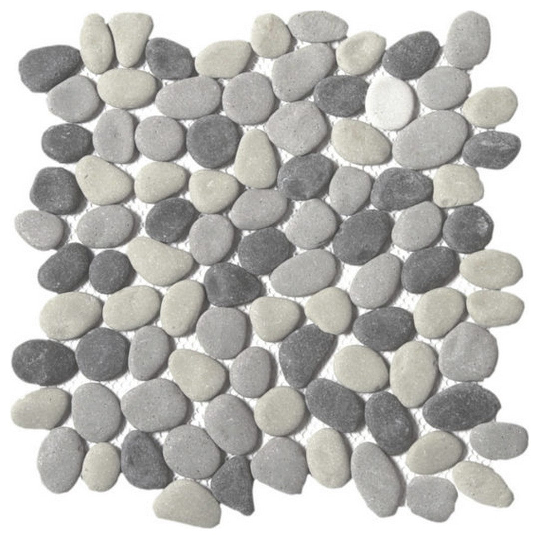 Qualis Ceramica Chelsea 12" x 12" Matte Natural Stone Reconstituted Pebble Mosaic