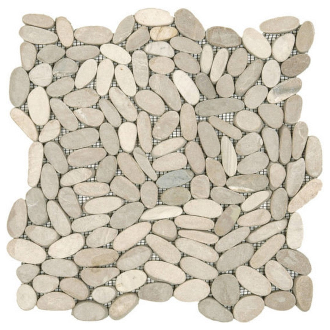 Qualis Ceramica Chelsea 12" x 12" Matte Natural Stone Sliced Pebble Mosaic