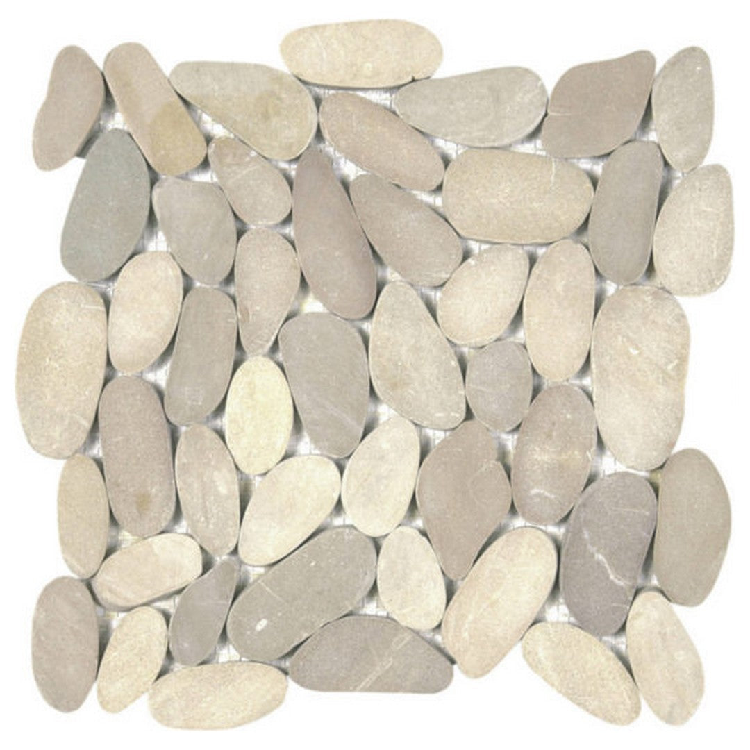 Qualis Ceramica Chelsea 12" x 12" Matte Natural Stone Xl Sliced Pebble Mosaic