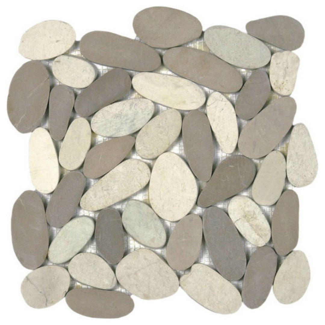 Qualis Ceramica Chelsea 12" x 12" Matte Natural Stone Xl Sliced Pebble Mosaic