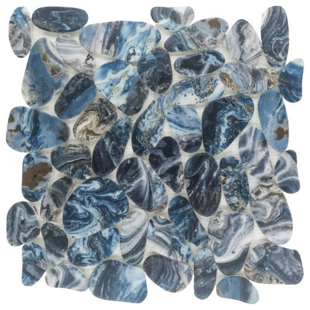 Qualis Ceramica Chelsea 12" x 12" Matte Natural Stone Reconstituted Pebble Mosaic