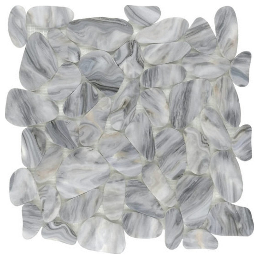 Qualis Ceramica Chelsea 12" x 12" Matte Natural Stone Reconstituted Pebble Mosaic