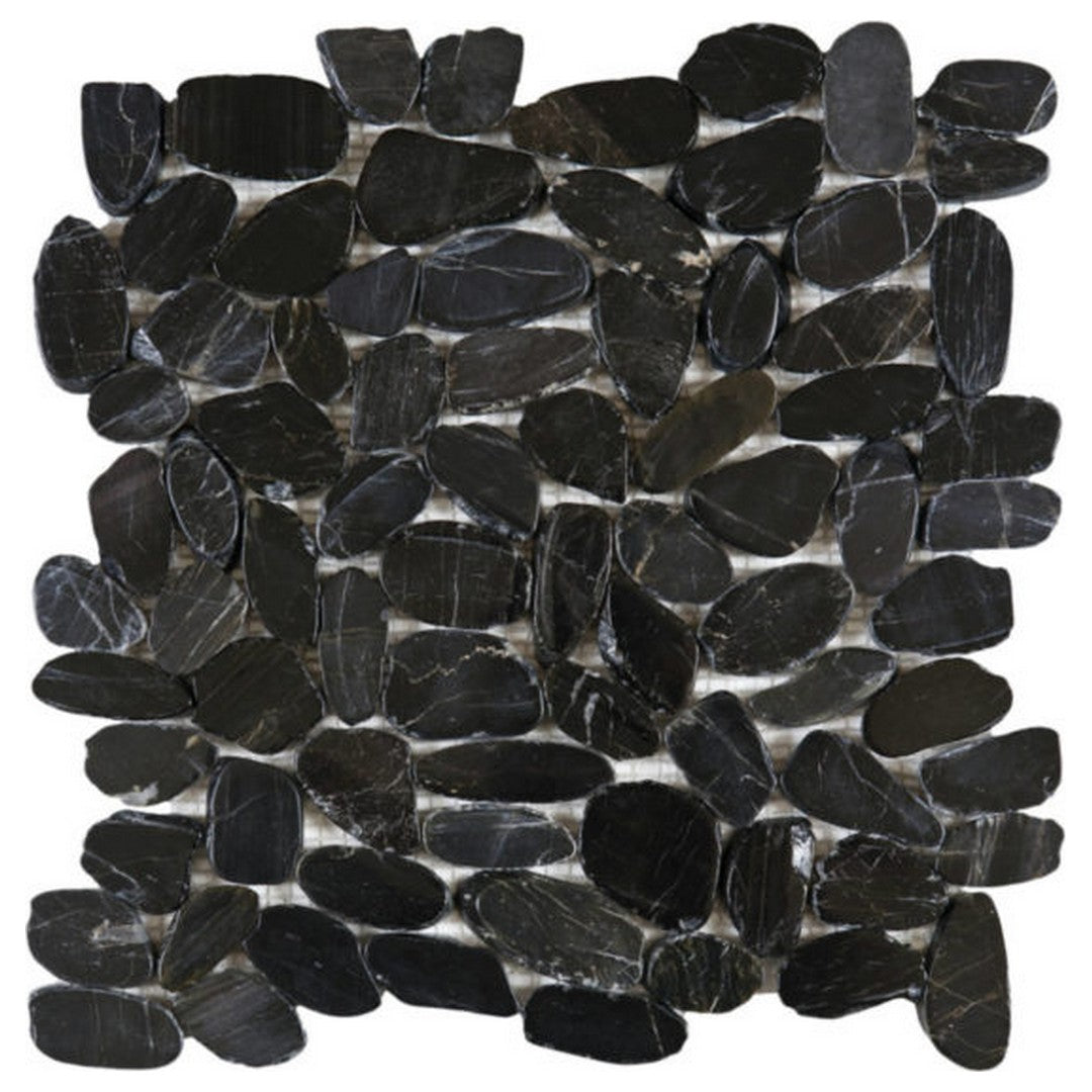 QC Chelsea 12" x 12" Polished Natural Stone Sliced Pebble Mosaic