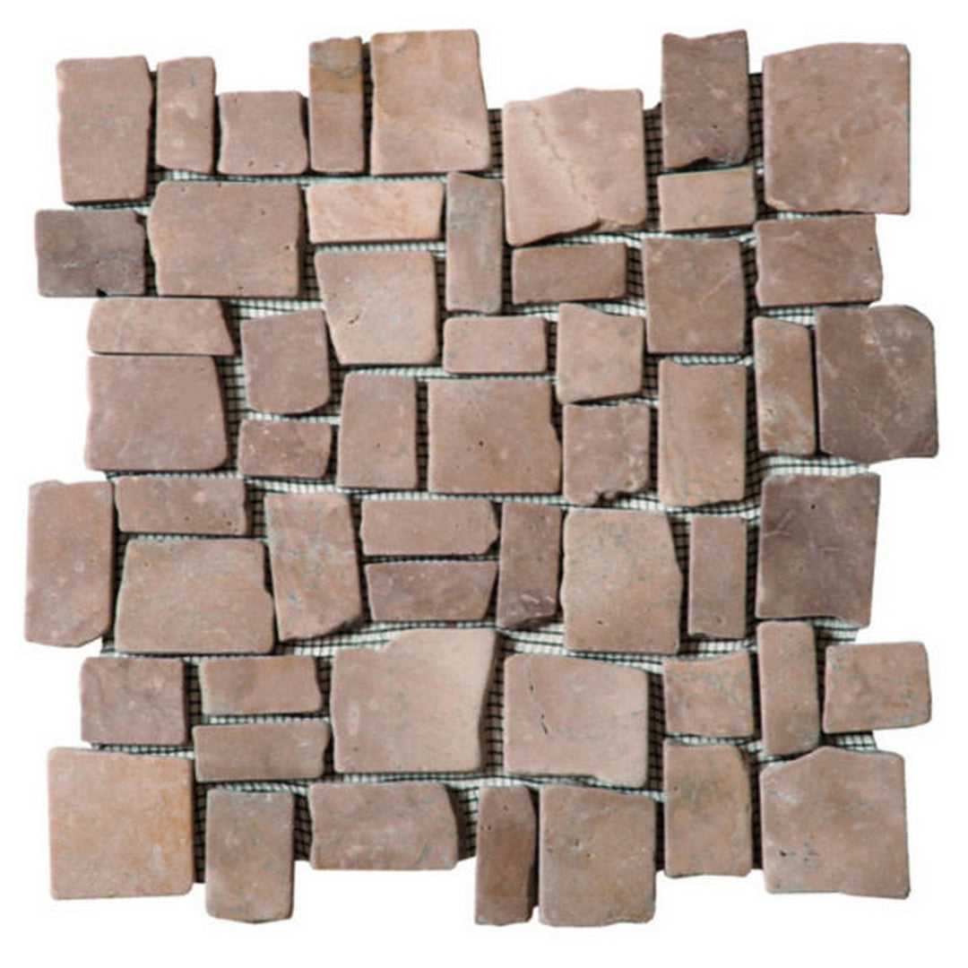 Qualis Ceramica Chelsea 12" x 12" Natural Stone Cubic Opus Marble Mosaic