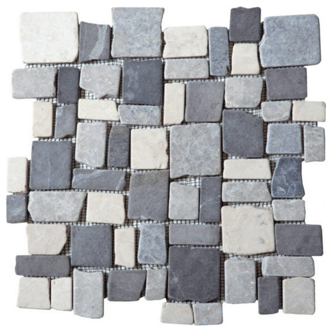 Qualis Ceramica Chelsea 12" x 12" Natural Stone Cubic Opus Marble Mosaic