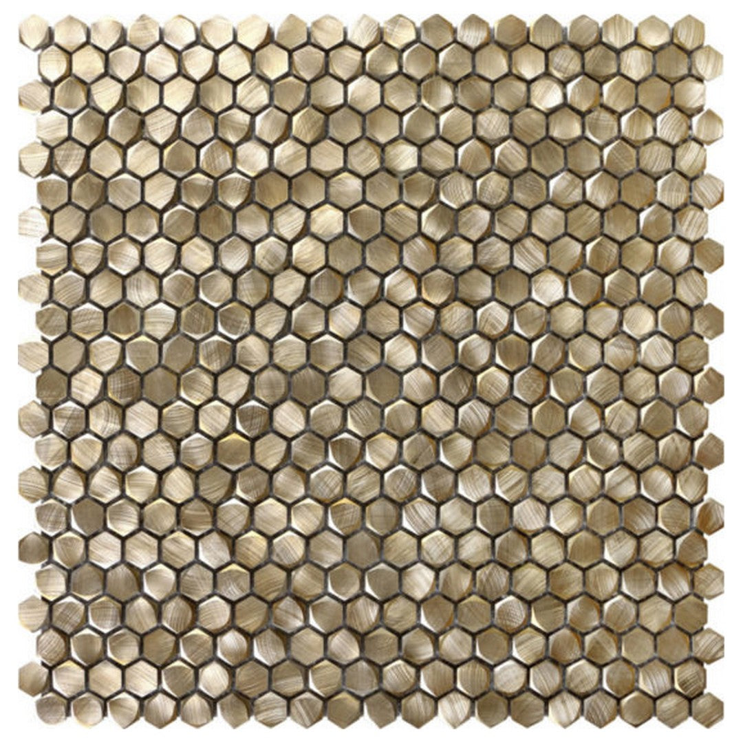 Qualis Ceramica Chelsea 12" x 12" Metal Hex Aluminum Mosaic