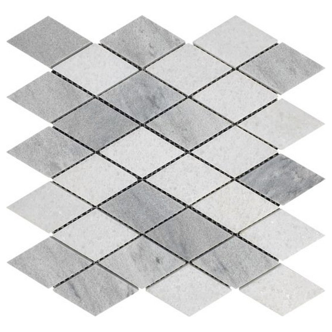 Qualis Ceramica Chelsea 11.4" x 11.3" Honed Marble Diamond Mosaic