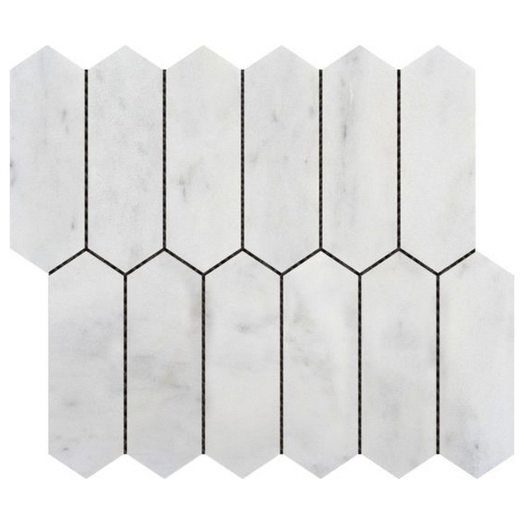 Qualis Ceramica Chelsea 10" x 12" Marble 2x6" Picket Mosaic