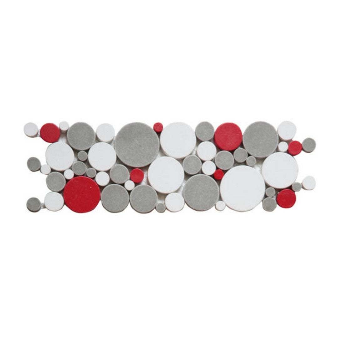 Qualis Ceramica Chelsea 4" x 12" Natural Stone Penny Rounds Border