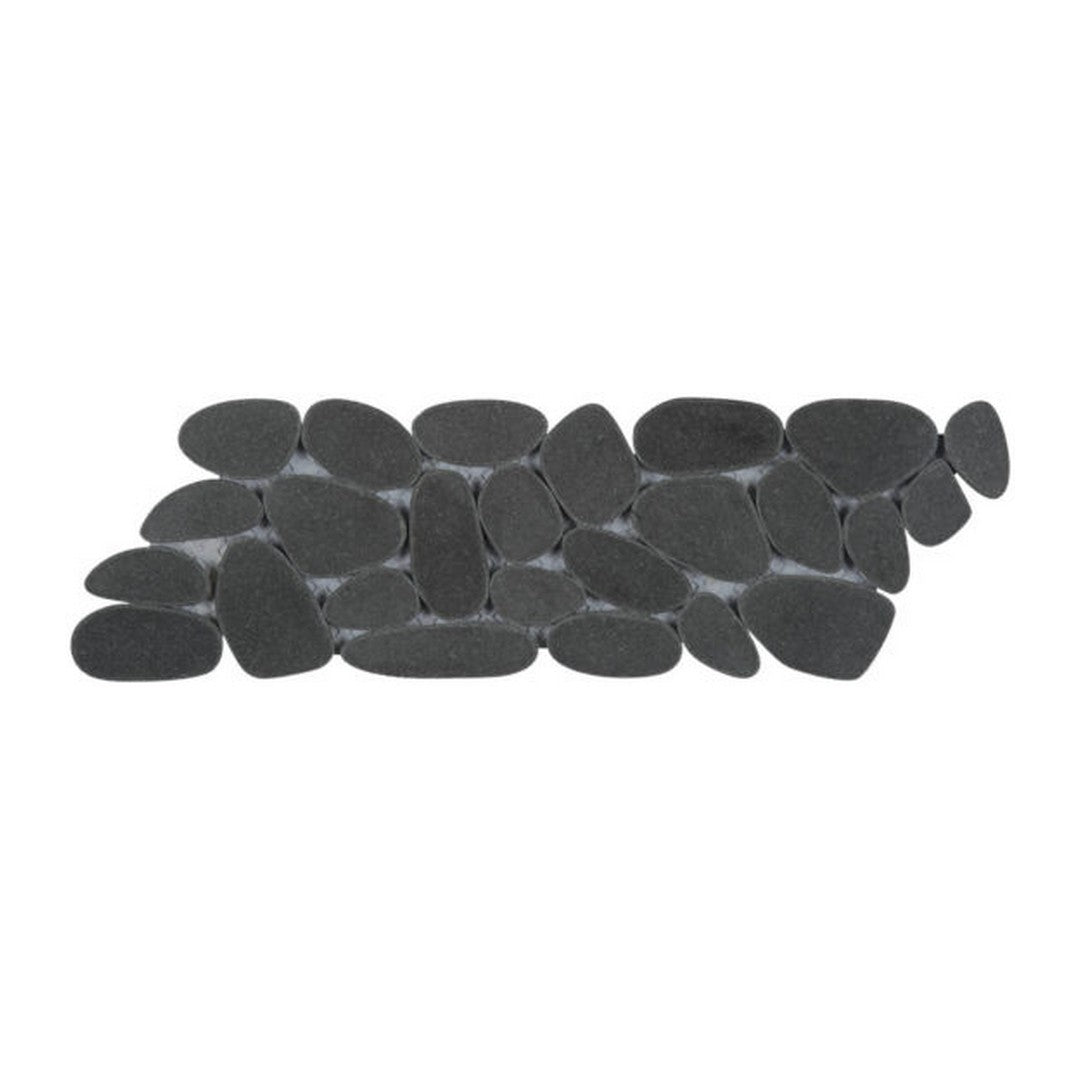 Qualis Ceramica Chelsea 4" x 12" Natural Stone Sliced Reconstituted Pebble Mosaic Border