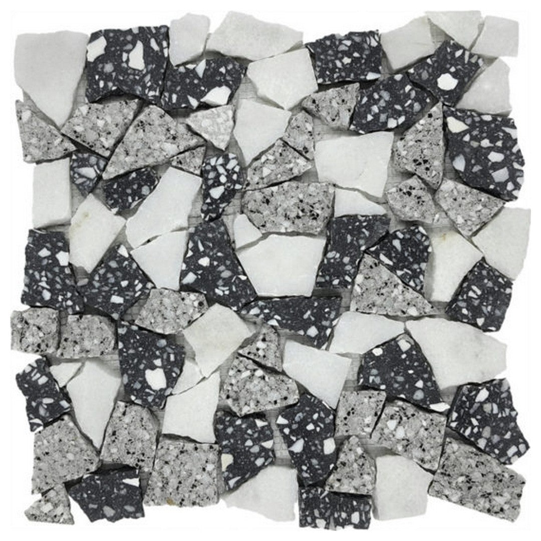 Qualis Ceramica Chelsea 12" x 12" Natural Stone Mini Opus Terrazzo Marble Mosaic