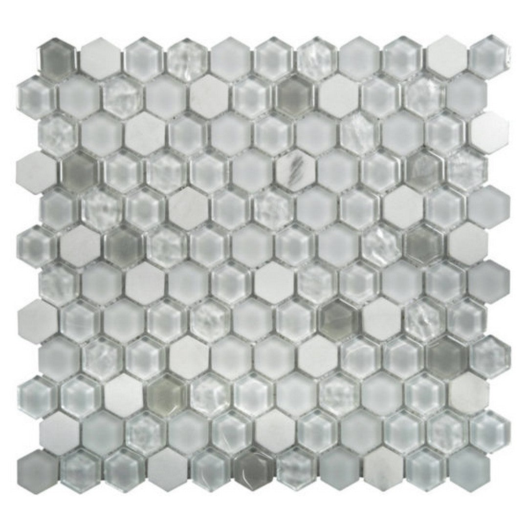 QC Chelsea 12" x 12" Glass Hex Mosaic