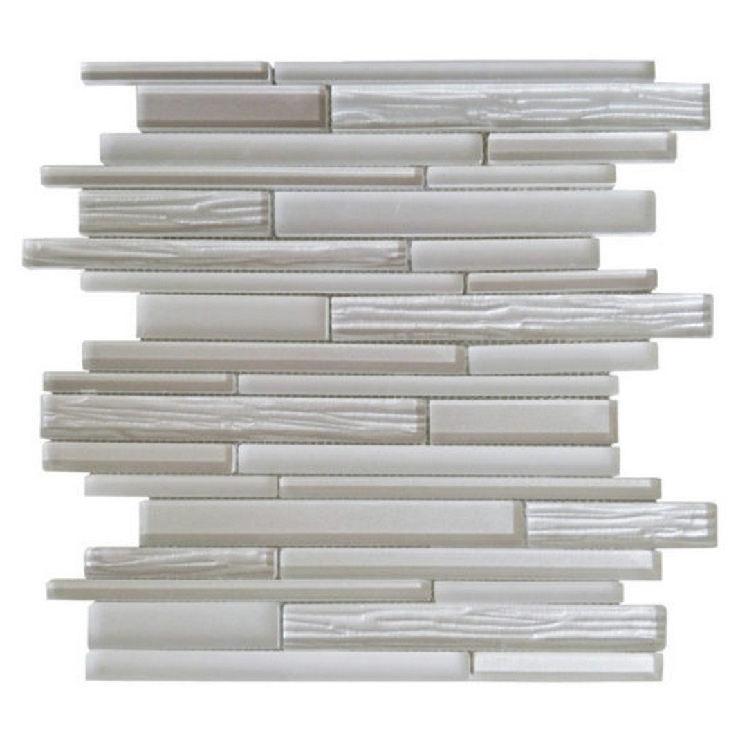 Qualis Ceramica Chelsea 12" x 12" Glass Wood Look Baguette Mosaic