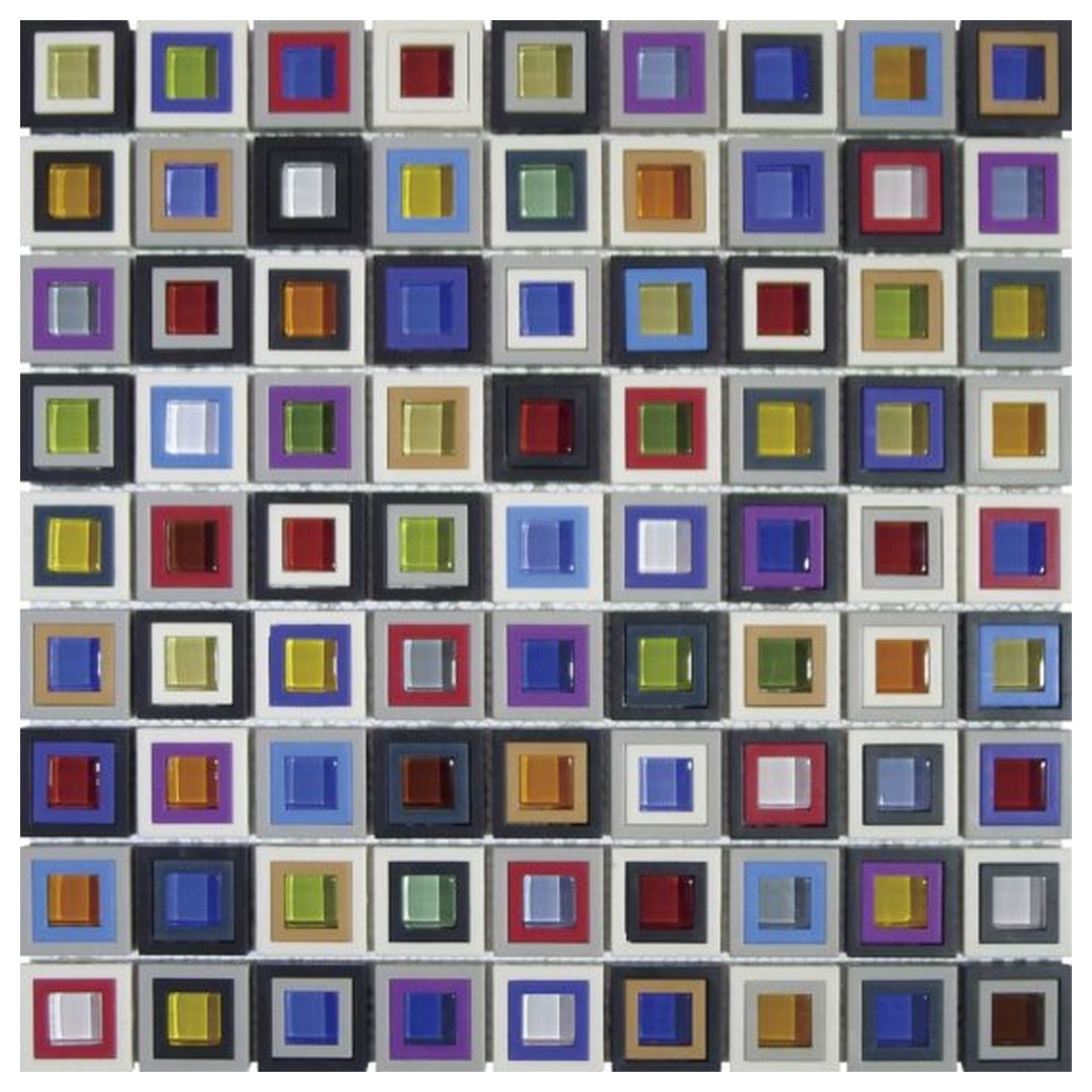Qualis Ceramica Chelsea 12" x 12" Glass Resin Mosaic