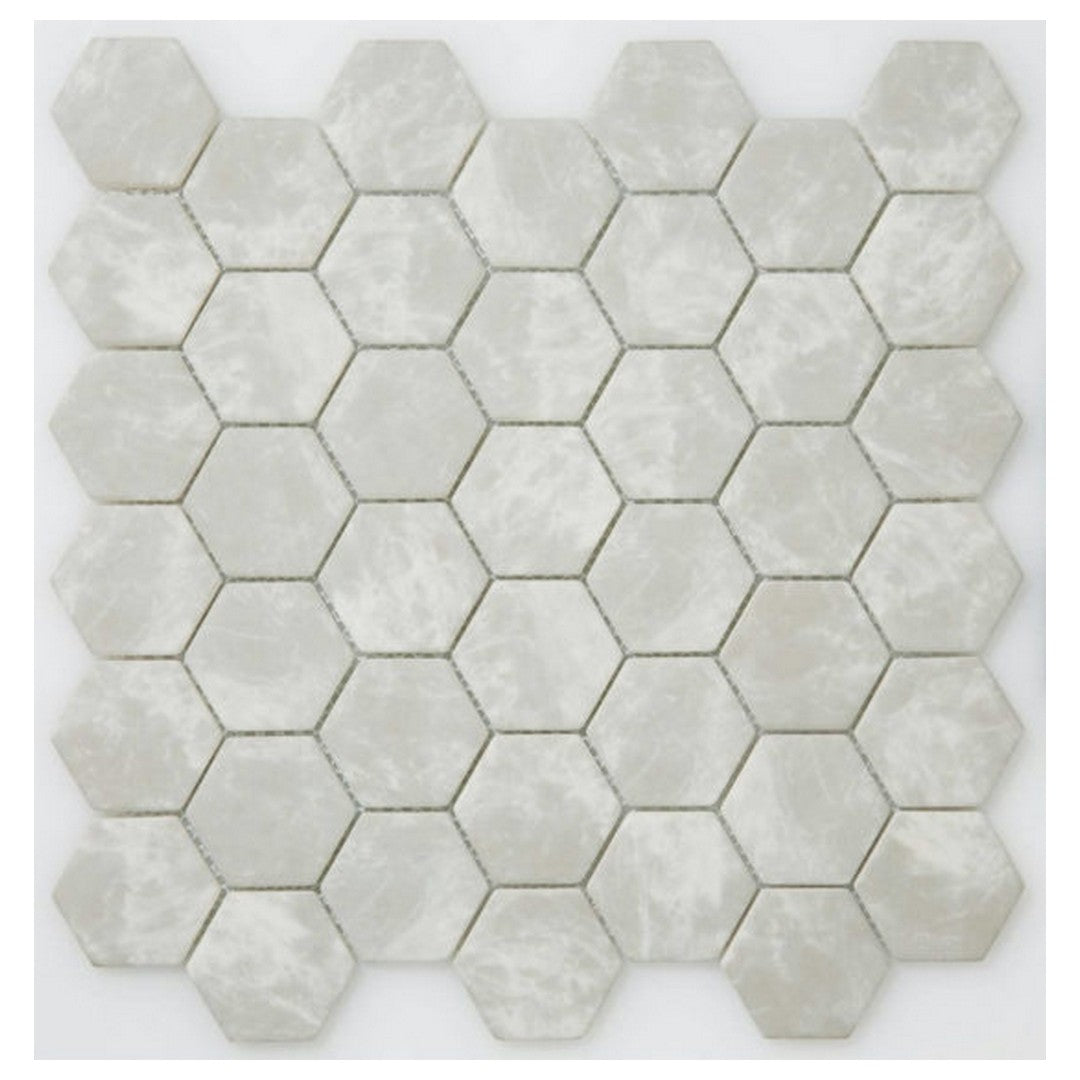 Qualis Ceramica Marseilles 12" x 12" Matte Natural Stone 2" Hex Mosaic