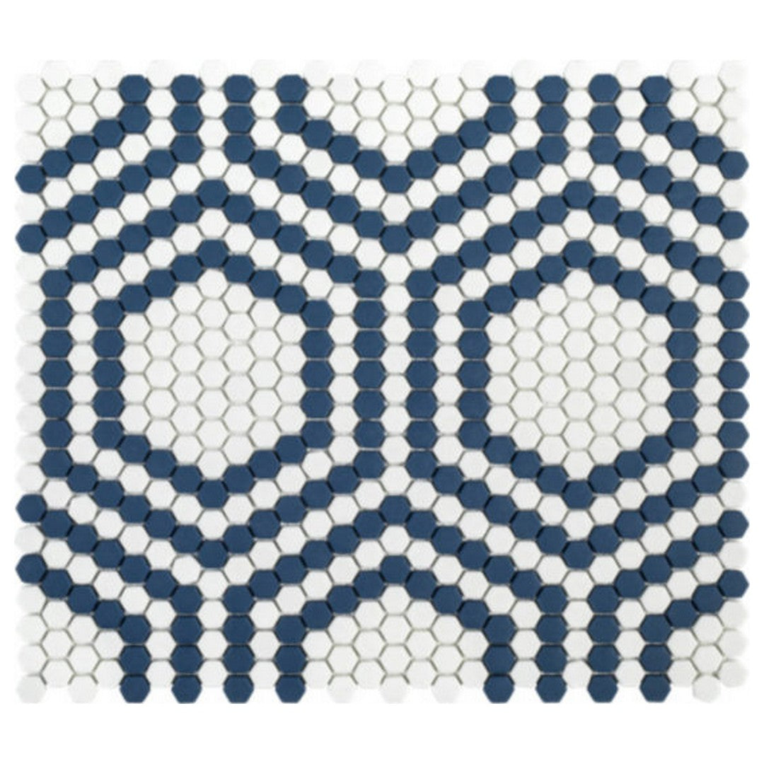 Qualis Ceramica Hamptons 13" x 15" Glass Roundabout Mosaic