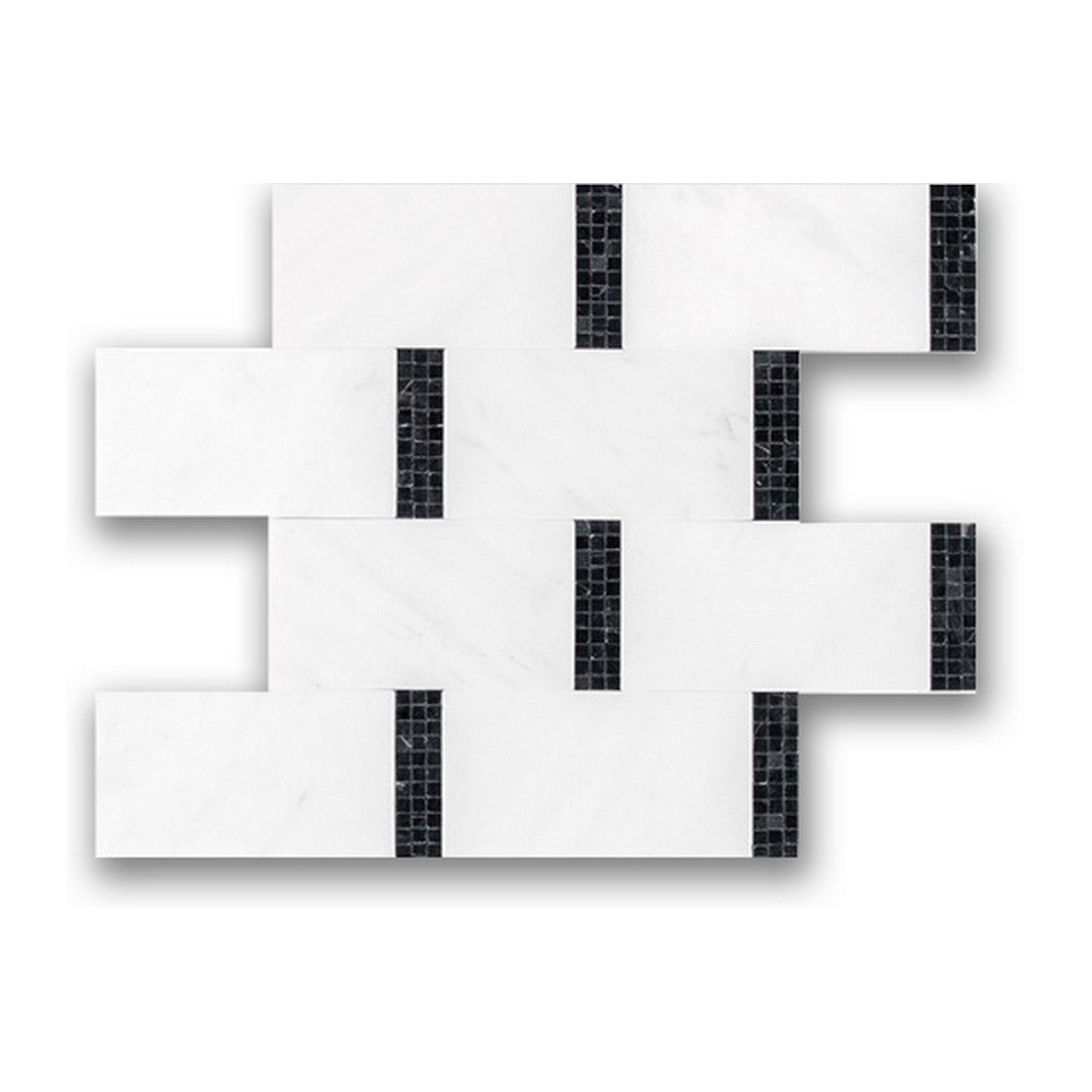 Qualis Ceramica Hamptons 9" x 9" Natural Stone Stark Brick Mosaic