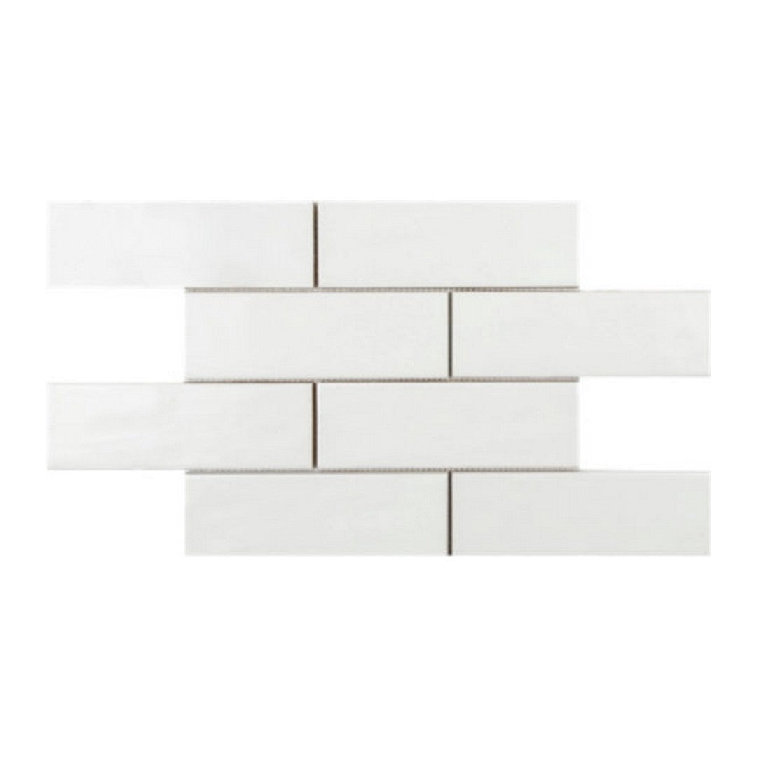 Qualis Ceramica Hamptons 11" x 16" Matte Ceramic Brickwork Mosaic