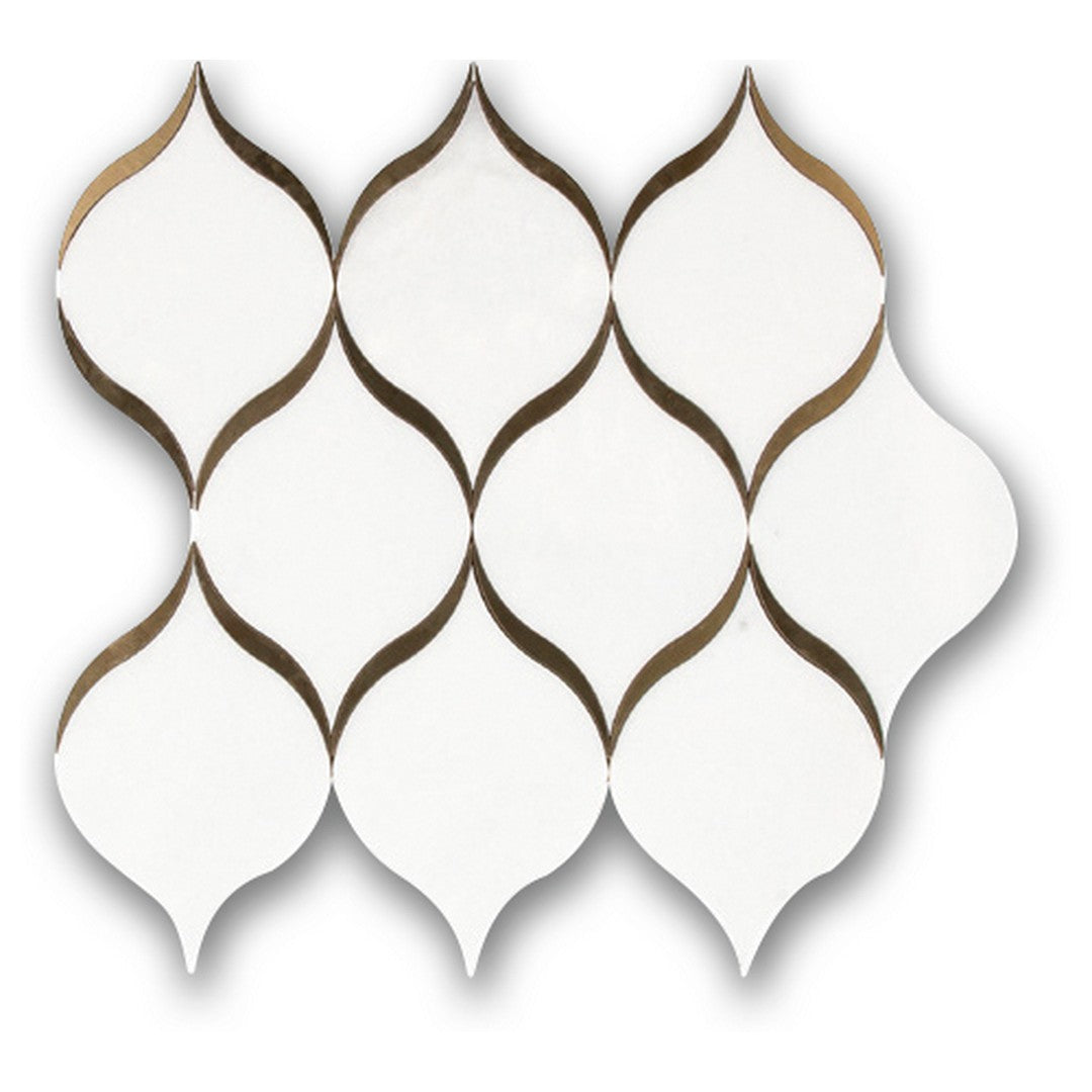 Qualis Ceramica Hamptons 11" x 12" Natural Stone Gilded Lantern Mosaic