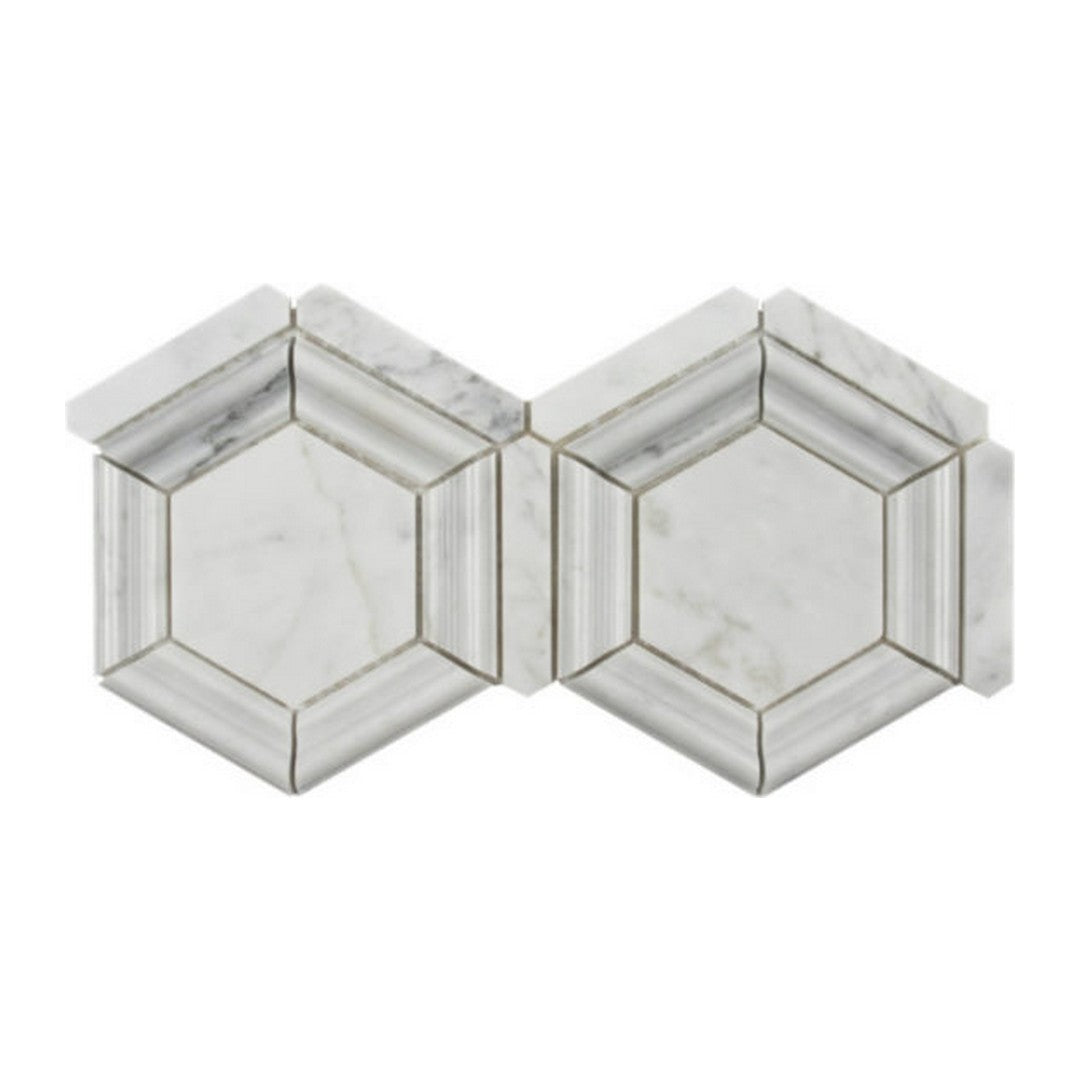 Qualis Ceramica Hamptons 15" x 22" Natural Stone Hollow Mosaic