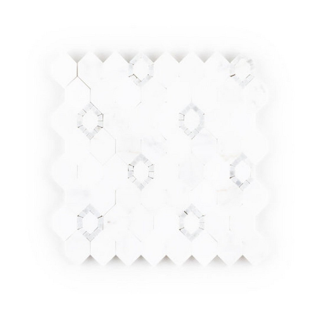 QC Hamptons 8" x 8" Marble Daffodil Mosaic