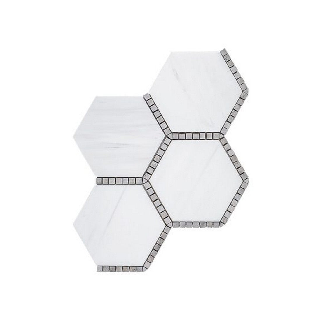 Qualis Ceramica Hamptons 9.75" x 11" Honed Marble Gram Mosaic