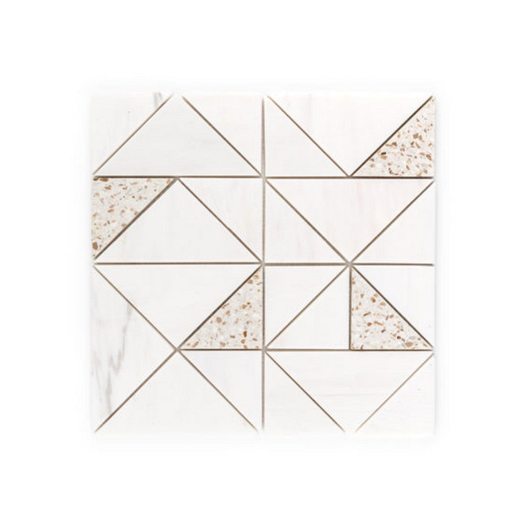 Qualis Ceramica Hamptons 12" x 12" Semi-Polished Marble Summit Mosaic