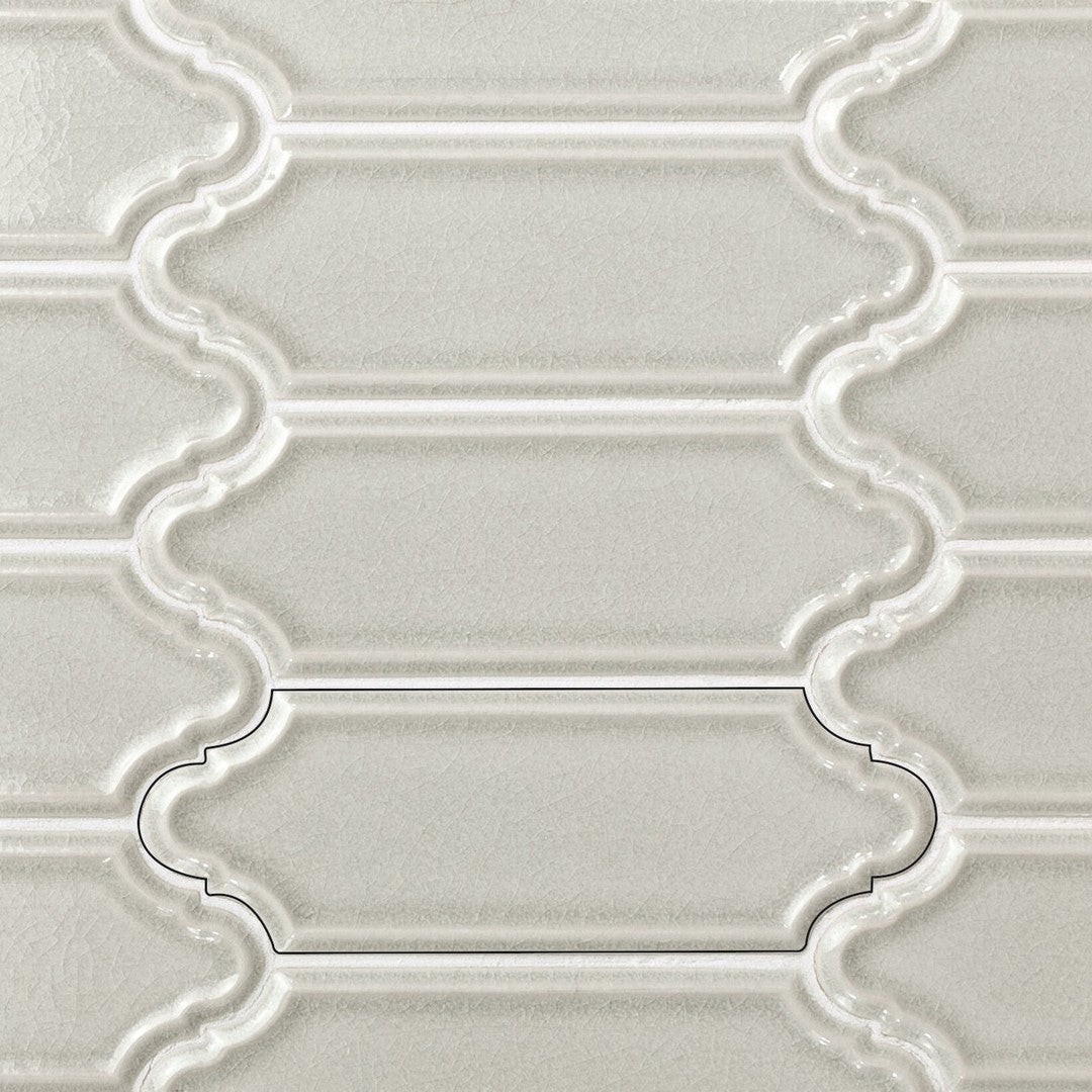 Rickert Ape Hamptons Mecox 11.02" x 11.02" Glossy Ceramic 2x6" Mosaic