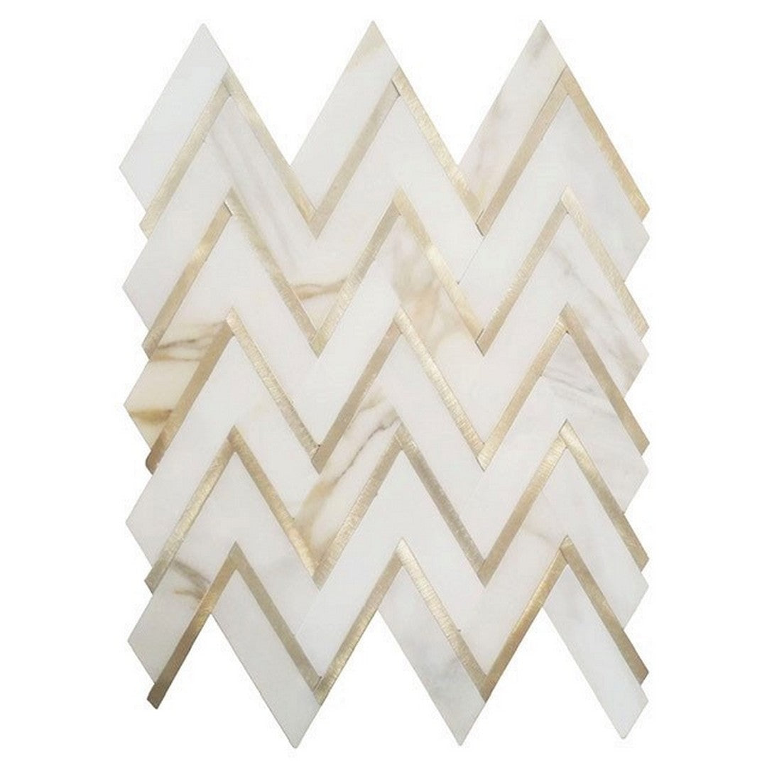 Rickert Chevron 11" x 13" Polished Marble Mosaic