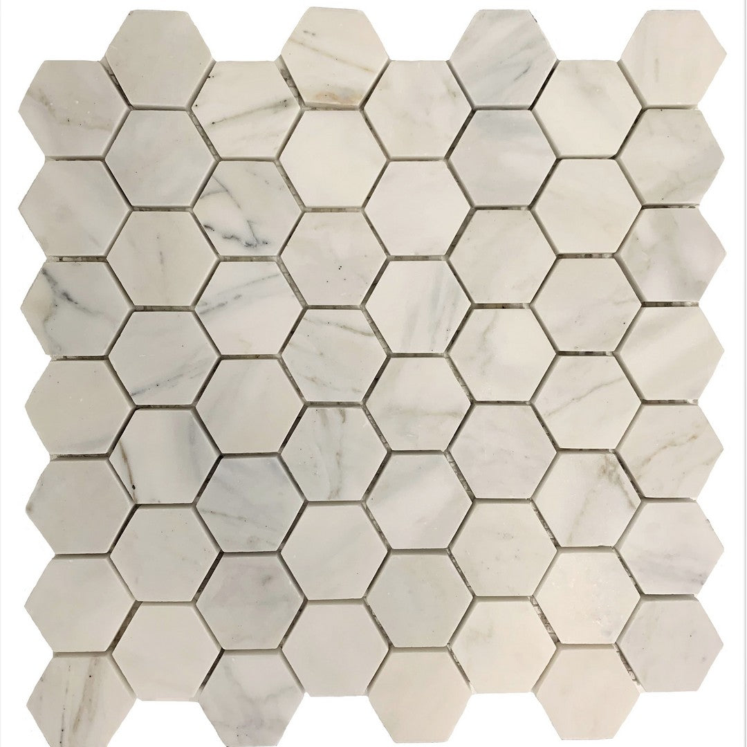 Rickert 12.2" x 12.3" Honed Marble 2" Hexagon Mosiac