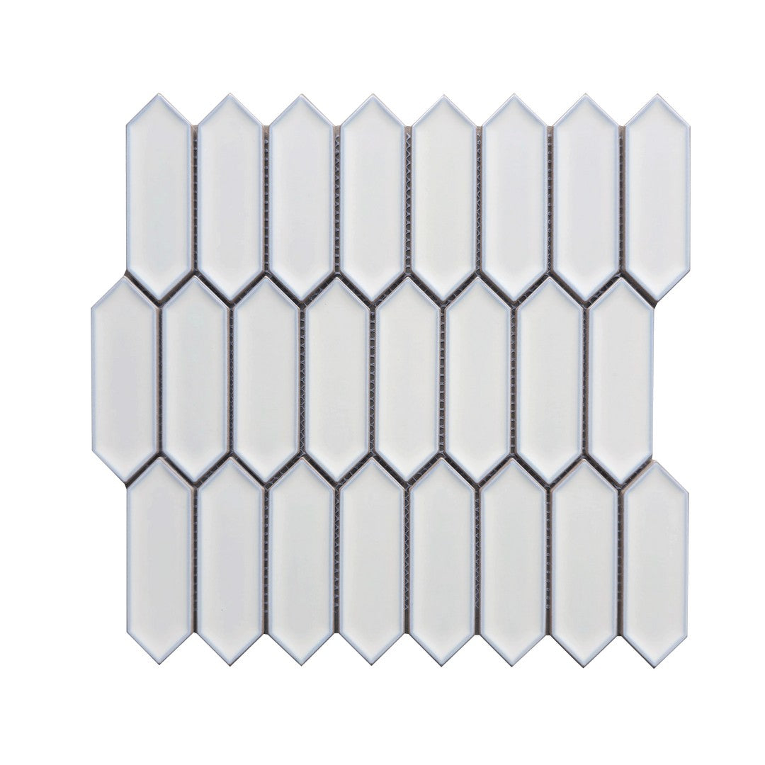 Rickert Small Picket Reactive 11.04" x 11.50" Glossy Porcelain 1.5x6” Mosaic