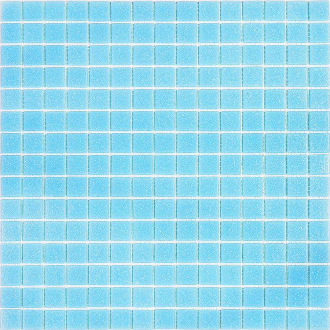 MiR Alma Solid Color 0.8" Sandy Blue 12" x 12" Glass Mosaic