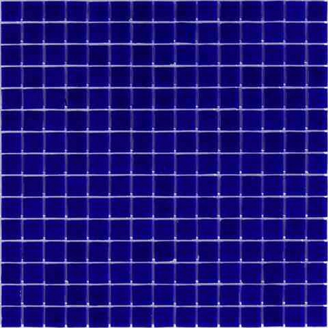 MiR Alma Solid Color 0.8" Sandy Blue 12" x 12" Glass Mosaic