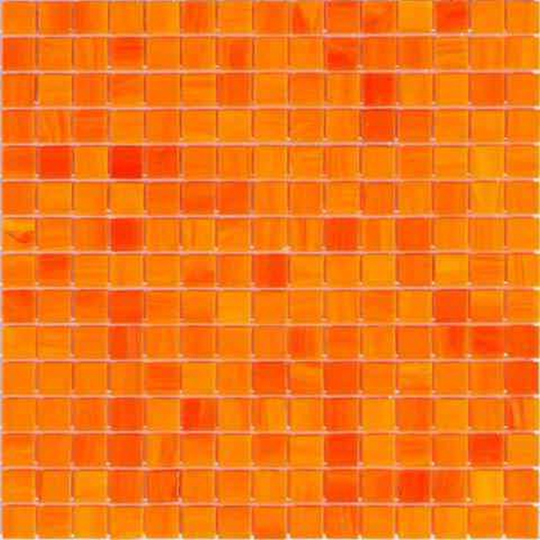 MiR Alma Solid Color 0.8" Sandy Orange 12" x 12" Glass Mosaic